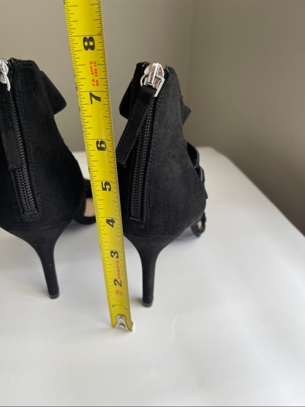 Nine West Black Strappy Suede High Heel Sandals - Picture 6 of 8